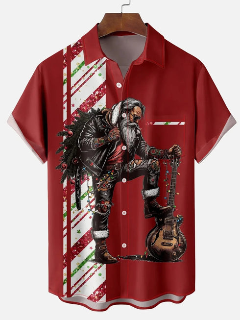 Men's Christmas Funny Graphic Short Sleeve Hawaiian Shirt